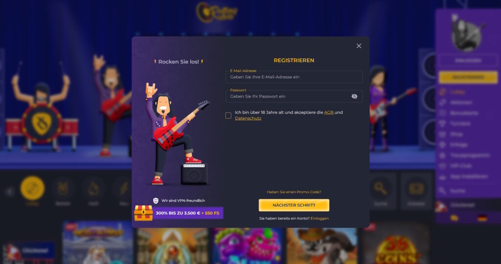 Rolling Slots Registrierung